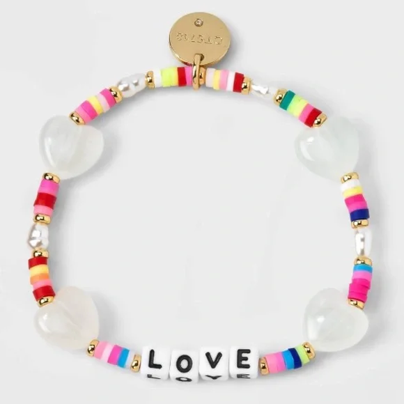 Little Words Project Love with Hearts Stretch Bracelet, size S/M - Picture 4 of 6